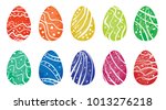 set of easter eggs | Shutterstock .eps vector #1013276218