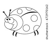 Colorless Funny Cartoon Ladybug....