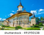 Sucevita orthodox painted church monastery protected by unesco heritage, Suceava town, Moldavia, Bucovina, Romania