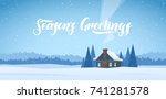 vector illustration  winter... | Shutterstock .eps vector #741281578