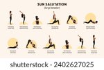 Small photo of Sun Salutation (Surya Namaskar) is a series of twelve physical postures.