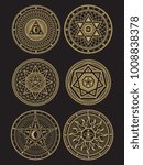golden occult  mystic ... | Shutterstock .eps vector #1008838378