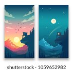 Day And Night Flat Vector...