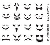pumpkin faces. halloween jack o ... | Shutterstock .eps vector #1172589448