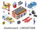 car service isometric concept.... | Shutterstock .eps vector #1481857688