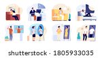 people and mirrors. dreamy... | Shutterstock .eps vector #1805933035