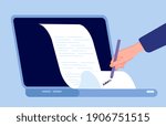 electronic signature concept.... | Shutterstock .eps vector #1906751515