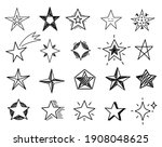 hand drawn stars. sketch star... | Shutterstock . vector #1908048625