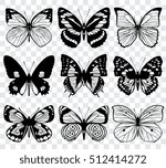 butterfly silhouettes vector... | Shutterstock .eps vector #512414272