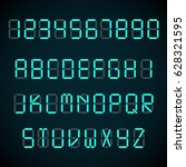 digital font  alarm clock... | Shutterstock .eps vector #628321595