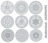 occult  mystic  spiritual ... | Shutterstock . vector #642496492
