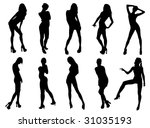 girls silhouette 4 | Shutterstock .eps vector #31035193