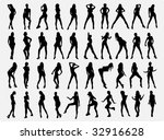 girls silhouette  all  | Shutterstock .eps vector #32916628