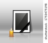 black mourning frame with black ... | Shutterstock .eps vector #1753475198