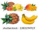 pineapple  banana  kiwi and... | Shutterstock . vector #1383194915