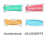 flat linear promotion ribbon... | Shutterstock .eps vector #1012030975