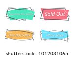 flat linear promotion ribbon... | Shutterstock .eps vector #1012031065
