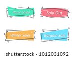 flat linear promotion ribbon... | Shutterstock .eps vector #1012031092