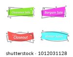 flat linear promotion ribbon... | Shutterstock .eps vector #1012031128