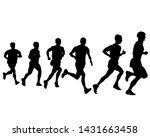 people athletes on running race ... | Shutterstock . vector #1431663458