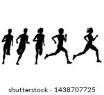 woman athletes on running race... | Shutterstock .eps vector #1438707725