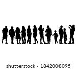 tourists with smartphones in... | Shutterstock .eps vector #1842008095