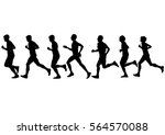 people athletes on running race ... | Shutterstock . vector #564570088