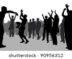 vector drawing crowds of... | Shutterstock .eps vector #90956312