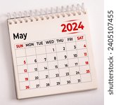 Small photo of May 2024. Resolution, strategy, solution, goal, business and holidays. Date - month May 2024. Page of annual monthly calendar - May 2024