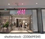 Small photo of Krakow, Poland - May 21, 2023: HM logo. HM is a Swedish multinational company which exists in 43 countries and in 2011 employed around 94,000 people.