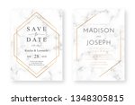 wedding card design with golden ... | Shutterstock .eps vector #1348305815