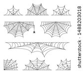 set of spider web for halloween.... | Shutterstock .eps vector #1488203018