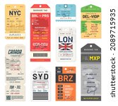baggage tags and travel tags.... | Shutterstock .eps vector #2089715935