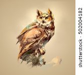 Art Color Sitting Owl