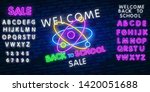 sale back to school neon sign... | Shutterstock .eps vector #1420051688