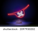 pirate neon red eyepatch. neon... | Shutterstock .eps vector #2097930202
