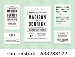 wedding invitation design set... | Shutterstock .eps vector #633288122
