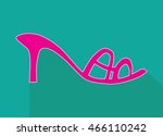 pink shoes flat logo design  | Shutterstock .eps vector #466110242
