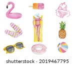 set of cute summer vacation... | Shutterstock . vector #2019467795