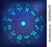 circle with signs of zodiac.... | Shutterstock .eps vector #403006645