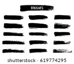 painted grunge stripes set.... | Shutterstock .eps vector #619774295