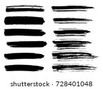 painted grunge stripes set.... | Shutterstock .eps vector #728401048