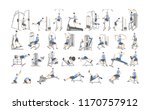 set of workout for men on... | Shutterstock .eps vector #1170757912
