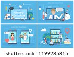 online service set. dating and... | Shutterstock .eps vector #1199285815
