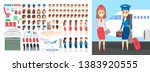 stewardess character set for... | Shutterstock .eps vector #1383920555