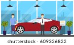 automobile showroom set on... | Shutterstock .eps vector #609326822