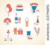 color icon set of celebration | Shutterstock .eps vector #215796892