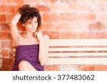 Portrait of female standing in salt sauna room as beauty and care concept