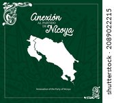 VECTORS. Annexation of the Party of Nicoya, Guanacaste, Costa Rica civic holiday, culture, Ox cart design designs, frame