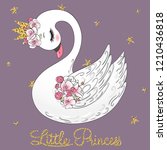 hand drawn cute little princess ... | Shutterstock .eps vector #1210436818